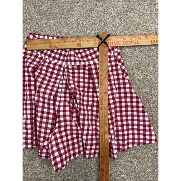 Pink Gingham Plaid Annex Pleated Shorts Size S Elastic - Picture 5 of 6